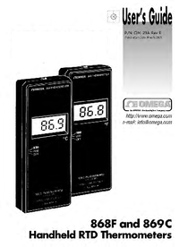 Thumbnail of document Manual - 869C 1 Channel 3 & 4 Wire PT100 RTD Temperature Meter